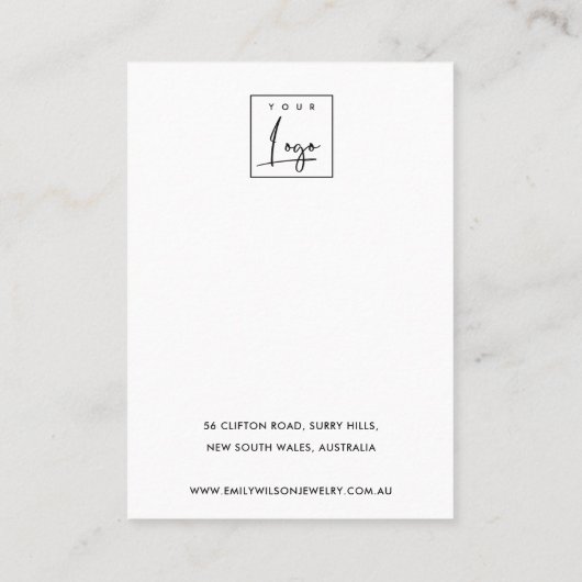 タンレザーテクスチャ2スタッドイヤリングディスプレイカード 名刺 (裏面)