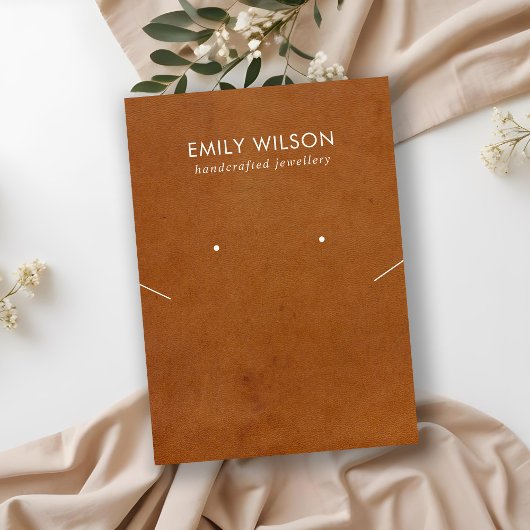 タンレザーテクスネックレスイヤリングディスプレイカード 名刺