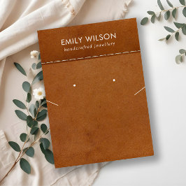 タンレザーテクスネックレスイヤリングディスプレイカード 名刺