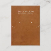 タンレザーテクスネックレスイヤリングディスプレイカード 名刺 (正面)