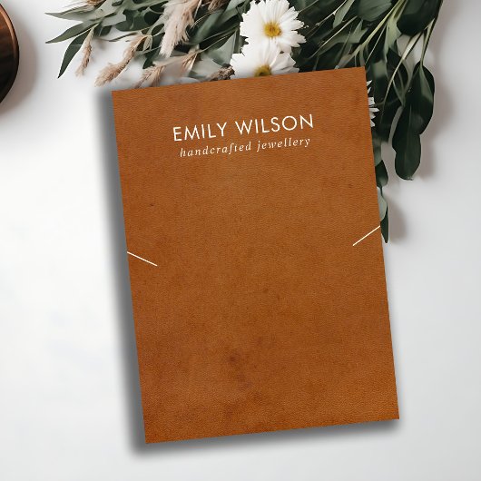 タンレザーテクスネックレスブレスレットディスプレイカード 名刺