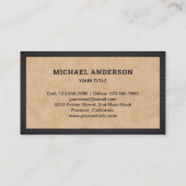 タンレザーブラックハンド飛行機ハンドメイドカーペンター 名刺 (裏面)