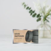 タンレザーホイールアライメントカータイヤショップ 名刺 (スタンド正面)