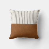 タンレザーホワイトストライプのリネンファームハミニマルウス クッション (裏面)