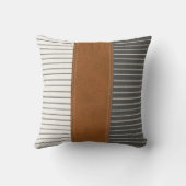 タンレザーリネンストライプのファームハミニマルウス クッション (裏面)