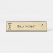 タンレザールックゴルフデザイン デスクネームプレート (正面)