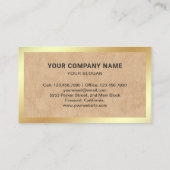 タンレザー金箔フォトエステ実在ートエージェント 名刺 (裏面)