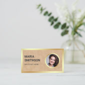 タンレザー金箔フォトエステ実在ートエージェント 名刺 (スタンド正面)