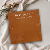 タンレザー風合いバンドのネックレスディスプレイカード スクエア名刺