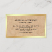 タンレザー黒衣ハンガーファッションスタイリスト 名刺 (裏面)