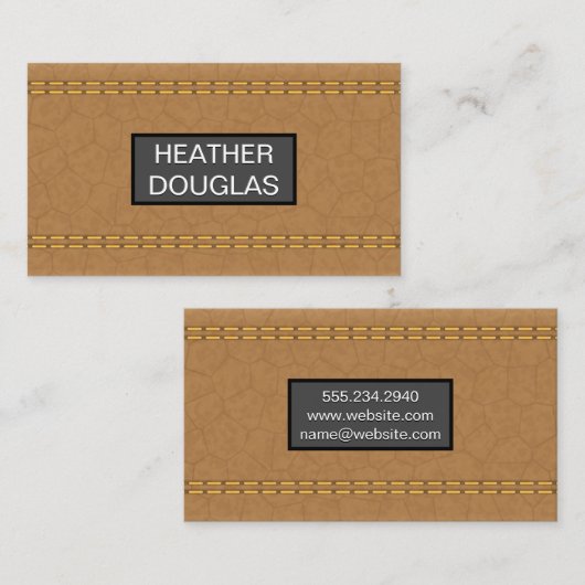 タンレザー |ステッチ 名刺 (正面/裏面)