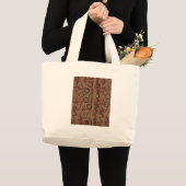 タンレッドブラック抽象芸術 ラージトートバッグ (正面(商品))