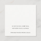 タンレッドレザーのテクスチャスタッドイヤリングディスプレイカード スクエア名刺 (裏面)