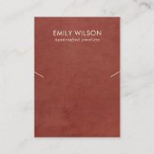 タンレッドレザーのテクスチャーネックレスブレスレットディスプレイ 名刺 (正面)