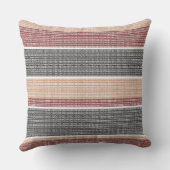 タンレッド白黒小さな正方形の厚いストライプ クッション (裏面)