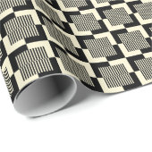 タンレトロの黒及びパターン ラッピングペーパー (ロールコーナー)