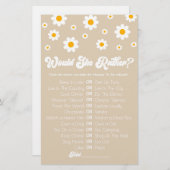 タンレトロデイジー彼女はむしろ赤ちゃんシャワーゲーム 便箋 (正面/裏面)