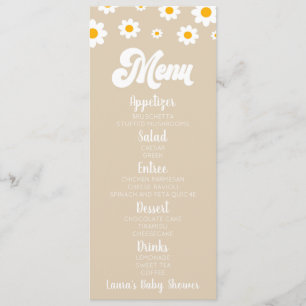 タンレトロデイジー花赤ちゃんシャワー食品 メニュー