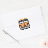 タンレトロヒッパイファンヴィンテージカラーズアート スクエアシール (封筒)