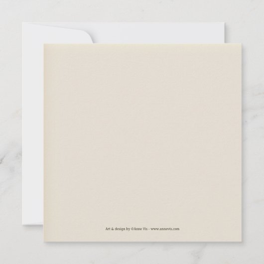 タンレースフローラの後またはポスト結婚式招待状 招待状 (裏面)