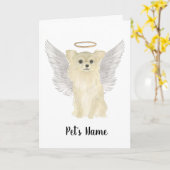 タンロンヘアチワワ悔やみや弔慰メモリアル カード (黄色い花)