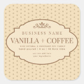 タンヴィンテージビクトリアンキャンドル製品ラベル スクエアシール (正面)