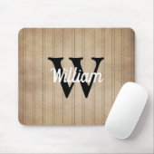 タンヴィンテージピンストライプレトロブラックモノグラム マウスパッド (マウス)