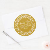 タンヴィンテージフローラリース結婚式の引き出物 ラウンドシール (封筒)