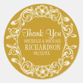 タンヴィンテージフローラリース結婚式の引き出物 ラウンドシール