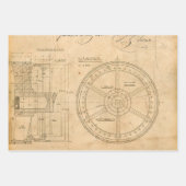 タン上の機械式循環回路図 ラッピングペーパーシート (正面3)