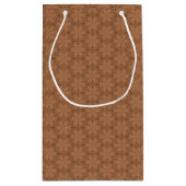 タン先住民アメリカンルック万華鏡のように千変万化するパターン スモールペーパーバッグ (裏面)