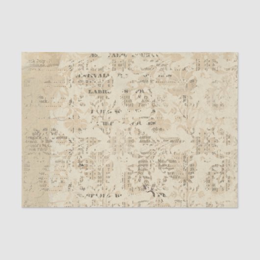 タン動揺してとブラックのヴィンテージ 薄葉紙 (正面)