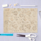 タン動揺してとブラックのヴィンテージ 薄葉紙 (クラフト)