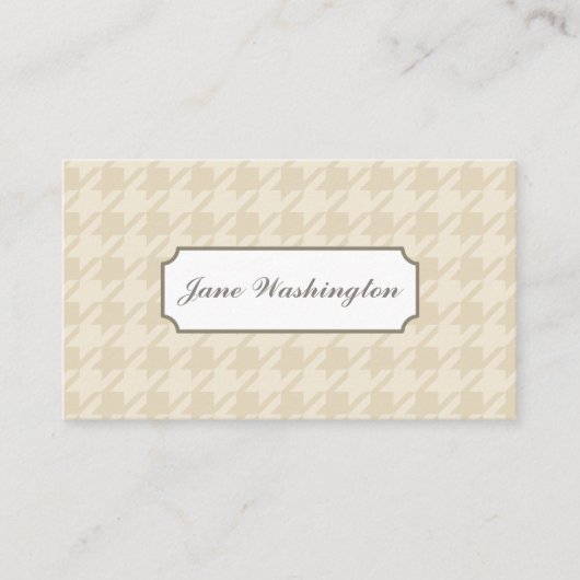 タン千鳥格子の名刺 名刺 (正面)