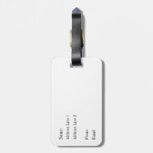 タン及び赤い格子縞の荷物のラベル ラゲッジタグ (裏面縦)