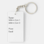 タン及び赤い格子縞長方形のArcylic Keychain キーホルダー (裏面)