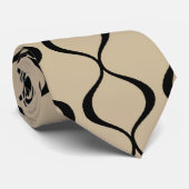 タン及び黒のModernistic世紀半ばのタイ ネクタイ (ロール)