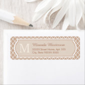 タン名門私立校風のクローバーモンゴグラム ラベル (インサイチュ)