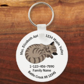 タン失った虎猫キッテンファミリーホームアドレス キーホルダー (正面)