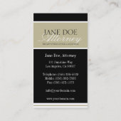 タン弁護士か白い原稿または黒のボーダー 名刺 (裏面)