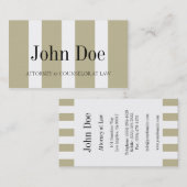 タン弁護士か白い縦ストライプ 名刺 (正面/裏面)