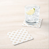 タン水玉模様 スクエアペーパーコースター (インサイチュ)