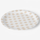 タン水玉模様 ペーパープレート (アングル)