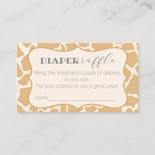 タン男の赤ちゃんキラフェオムツラッフル エンクロージャーカード (正面)