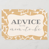 タン男の赤ちゃんキリンアドバイスカード (正面/裏面)