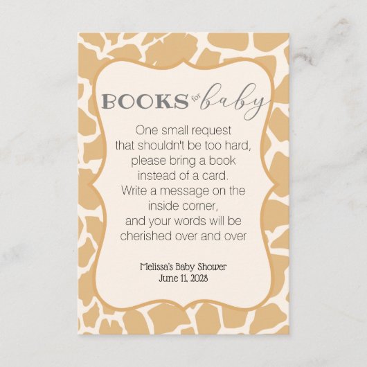 タン男の赤ちゃんキリンベビー エンクロージャーカード (正面)