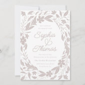 タン男女兼用カップル婚約パーティ 招待状 (正面)