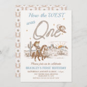 タン素朴どのように西は1歳の誕生日だった 招待状 (正面/裏面)