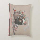 タン素朴クリスマスヴィンテージオールドワールドサンタ アクセントクッション (裏面(縦))