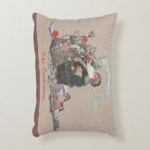 タン素朴クリスマスヴィンテージオールドワールドサンタ アクセントクッション (正面(垂直))